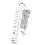 Regleta Enchufe Plano 10 Ft 6 Tomas 4 Usb Surge Protector Pared Pegado Muebles. Fixed Price $29.97.