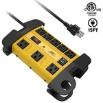 Crst 8 Outlets Heavy Duty Power Strip With 2 Usb 1350J Surge Protector 15FT Cord. Fixed Price $34.99.