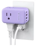 Trond Multi Plug Wall Outlet, Ac Extender With 360 Rotating Purple. Fixed Price $11.00.