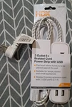 2 Outlet Braided Cord Power Strip With Dual Usb. Fixed Price $18.22.