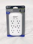 Commercial Electric 6-OUTLET Wall Mounted Surge Protector, White. Fixed Price $10.99.