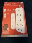 Ultra Elite Power 2 Pack 3 Outlet Extension Cord + 6 Surge Protector. Fixed Price $12.79.