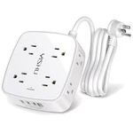 Flat Plug Power Strip Surge Protector - 5 Ft Electric Extension Cord Black Tower. Fixed Price $24.31.