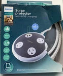 Philips 3-OUTLET 450 Joules Surge Protector Orb & 2 Usb-a Ports 8FT Braided Cord. Fixed Price $15.95.