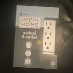 Complete Home Swivel 6 Outlet Power Strip With Usb Ports, White. Fixed Price $16.05.