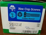 New Box Of 100, 5/16-18 2-1/2" Coarse Grade Hex Head Zinc Hillman #200087. Fixed Price $20.00.