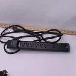 Commercial Electric 7-OUTLET Surge Protector With Usb Black 8 Ft.. Fixed Price $14.98.