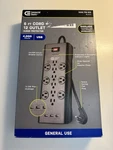 Commercial Electric 6 Ft. 12-OUTLET Black Surge Protector With Usb. Fixed Price $29.99.