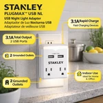 Stanley Plugmax Usb Night Light Adapter 2 Outlet 3.1A Rapid Charge. Fixed Price $5.99.