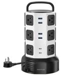 Power Strip Tower Surge Protector, Jackyled 12 MEDIUM-6.5FT, White Black. Fixed Price $56.67.