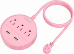 10 Ft Long Extension Cord Power Strip With Usb, Pink Charging Station 3 Ou. Fixed Price $29.31.