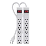 Coleman Power Station 2 Pack White 6 Outlet Strip - Nip. Fixed Price $8.99.