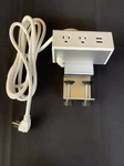 Uplift Desk Clamp On Or Under Mount Power With Usb White PDC003-WHT. Fixed Price $42.50.