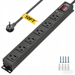 6 Outlet Heavy Duty 2100J Surge Protector Power Strip With 10FT CORD/1875W. Fixed Price $27.99.
