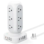 Tentrend 65W Fast Charging Station, Flat Plug Power Strip Tower 10 Ft, White. Fixed Price $62.32.