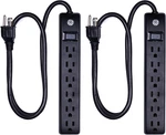 6-OUTLET Surge Protector 2 Pack, 3 Ft Extension Cord, Power Strip, 450 Joules. Fixed Price $20.60.