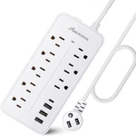 20FT Surge Protector Power Strip Extension Cord With Usb Asamoom Flat Plug .... Fixed Price $45.15.