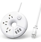 Ntonpower Travel Strip For Cruise Ship-donut 3 Usb Ports, Plugs. White. Fixed Price $12.00.