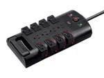 Monoprice 12 Rotating Power Strip Surge Protector Outlets, Black. Fixed Price $72.09.