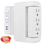 Ge Pro 2PK 5-OUTLET Extender Wall Tap Usb Ports White 55246. Fixed Price $46.89.