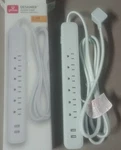 Globe Electric Designer Series 6-FT 6-OUTLET 2-USB Surge Protector, Breaker Bar. Fixed Price $14.00.