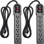 Kmc 6-OUTLET Surge Protector Power Strip 2-PACK, 900 Joules, Black. Fixed Price $28.88.