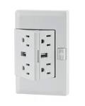 Theoutlet Usb - Permanent Extender, 4 Receptacles + 2 Ports, Tampe.... Fixed Price $43.72.