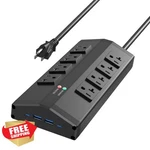 Junnuj Heavy Duty Metal Power Strip 8 Outlets 4 Usb 6FT Cord Garage Shop. Fixed Price $64.99.
