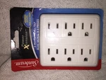 Sunbeam Power Xtension 6 Grounded Outlets Wall Tap Plug Adapter New In Pack. Fixed Price $7.06.