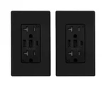 *2-PACK* Elegrp 3-PORT Type & Dual Usb Duplex Outlet + Wall Plate Black. Fixed Price $19.69.