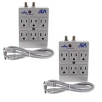 Leviton 4400-PC Gray 6-OUTLET Surge Protector Receptacle Adapters Coax Catv 2PCS. Fixed Price $18.99.