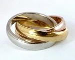 316L Stainless Steel Triple Tone Tri-roll Links Band Ring Size 5,6,7,8,9 (FL210). Fixed Price $16.95.