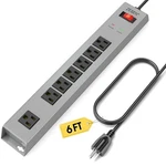 Zesen 7 Outlet Metal Long Power Strip With Overload Protection & 1500J Surge .... Fixed Price $45.57.
