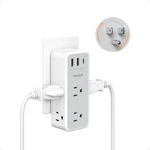 Multi Wall Outlet Splitter With 360 Rotating Plug, Tessan 1800J Grey. Fixed Price $32.80.