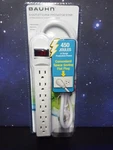 New Sealed Bauhn 6 Outlet Surge Protector Strip Space Saving Flat Plug 450 Joule. Fixed Price $15.80.
