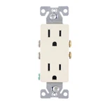 Eaton Cooper 1107A-L Decorator Straight Blade Receptacle, 15A, 125V, Almond. Fixed Price $6.50.