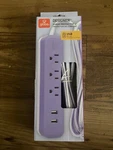 Globe Electric Designer 3-OUTLET Usb Surge Protector Power Purple. Fixed Price $15.00.
