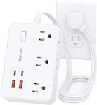 Surge Protector Power Strip With Flat Plug, 3 Extension Cord Ft, White. Fixed Price $20.41.