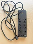 Hyper Tough Indoor 10-OUTLET 10FT Surge Protector 2480-JOULE Protection. Fixed Price $29.99.