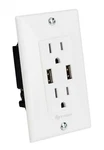 New 15 Amp Outlet Receptacle Wall Plate With Dual Usb Charger Ports 2.1A Total. Fixed Price $13.95.