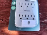 SPP3461GR 900J Philips 37 6OUTLET Surge Protector Tap Prong Light Grey. Fixed Price $15.00.