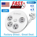Orico Travel Flat Plug Power Strip With 3 Outlets Usb 10FT Long Extension Cord. Fixed Price $17.64.