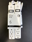 White Ge 6OUTLET Power Strip 2 Pack 15 Ft Extension Cord Heavy Duty Plug New. Fixed Price $5.00.