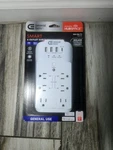 Commercial Electric 6-OUTLET Smart Surge Protector White With 4-USB Ports LA-12A. Fixed Price $15.88.