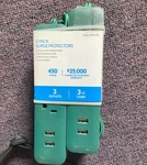 (2-PK) Surge Protectors 16 Gauge Braided Cord 13A 125V Capacity 1006399570. Fixed Price $18.00.