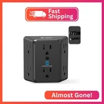 Multi Plug 6 Outlet Extender, Unidapt Black Surge Protector Wall Splitter, 900J. Fixed Price $19.56.