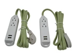 Lot Of 2 Insignia 6 Ft Power Strip Braided Cable Usb Ports - Free Shipping. Fixed Price $39.99.