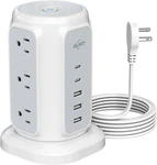 Flat Plug Power Strip Tower With 9 Outlets And 5 Usb Ports (2 C), Aijoy 1200. Fixed Price $33.99.