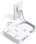 Flat Plug Extension Cord, Hanycony 5FT Power Strip With 4 Usb PORTS(2 C),. Fixed Price $91.99.
