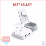 10 Ft Extension Cord, Hanycony Ultra Thin Flat Power Strip With 4 Outlets Usb. Fixed Price $26.93.